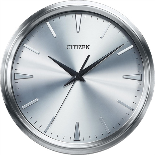 Citizen Gallery Wall Clock with Brushed Silver-Tone Frame