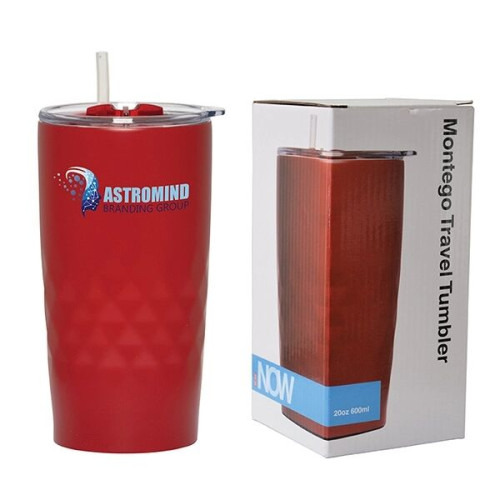 MONTEGO 600 ML. (20 FL. OZ.) TRAVEL TUMBLER WITH STRAW