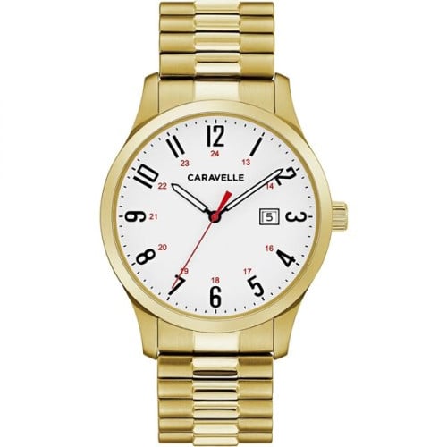 Caravelle Men's Gold-Tone Stainless Steel Expansion Watch