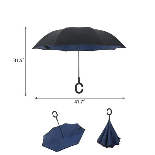 Portable Double Layer C-Handle Umbrella