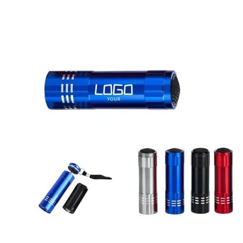 MOQ 100 PCS 9 LED Aluminum Flashlight