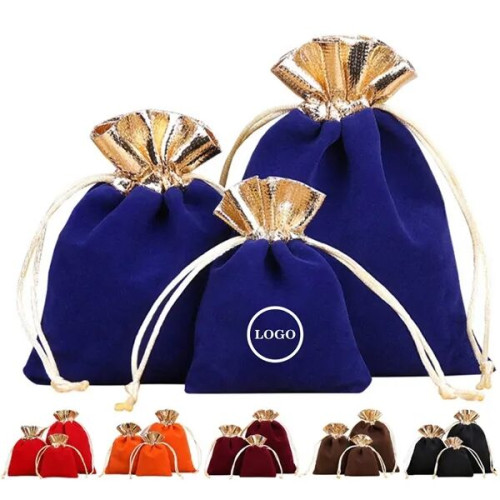 Velvet Jewelry Bag with Drawstring Closure