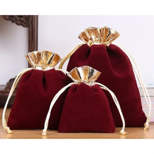 Velvet Jewelry Bag with Drawstring Closure