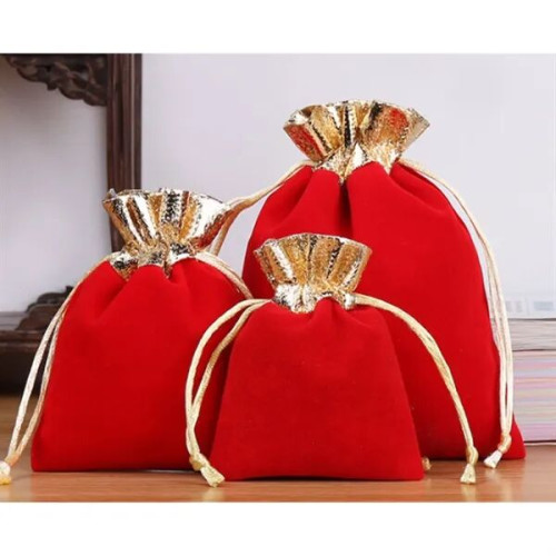 Velvet Jewelry Bag with Drawstring Closure