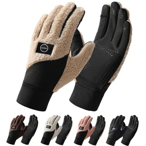 Windproof Fleece Touchscreen Gloves with Anti-Slip Grip