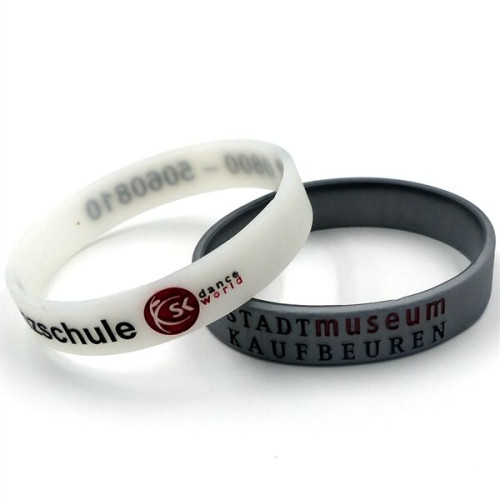 Debossed & Color Filled Silicone Bracelets