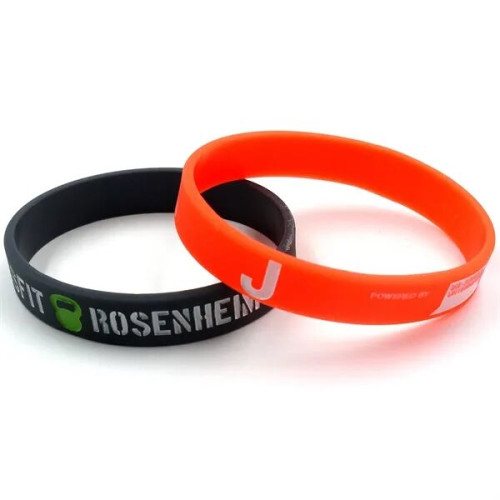 Debossed & Color Filled Silicone Bracelets