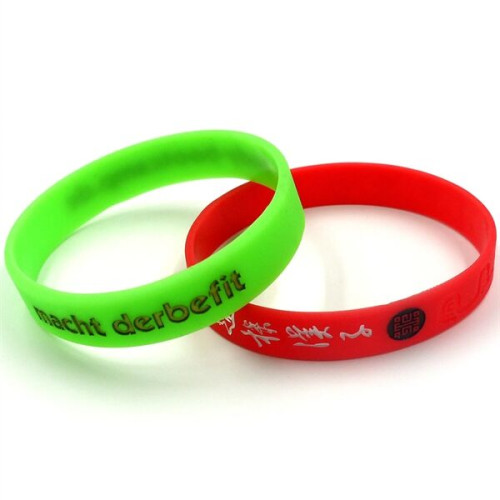 Debossed & Color Filled Silicone Bracelets