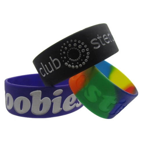 Debossed & Color Filled Silicone Bracelets