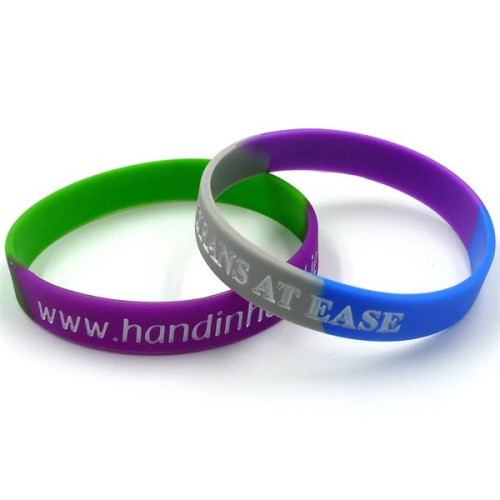 Debossed & Color Filled Silicone Bracelets