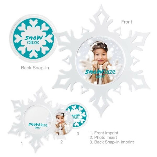 Snap-in Holiday Christmas Tree Snowflake Ornament