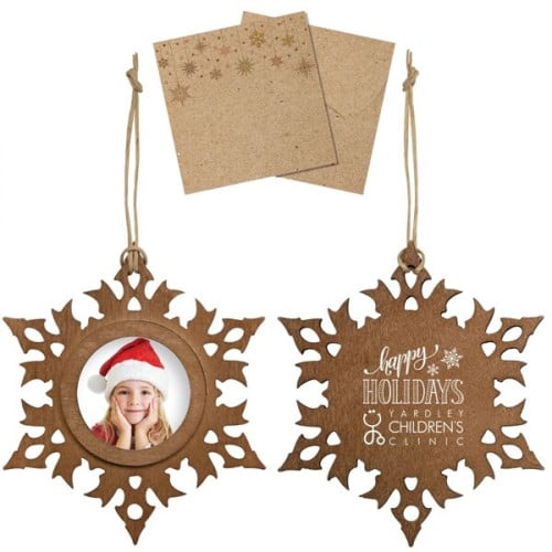 Wood Photo Holiday Christmas Tree Ornament