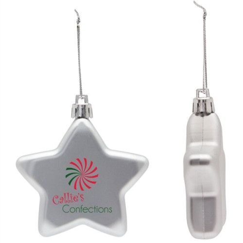 Shatter Resistant Flat Star Holiday Christmas Tree Ornament