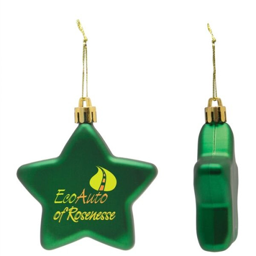 Shatter Resistant Flat Star Holiday Christmas Tree Ornament