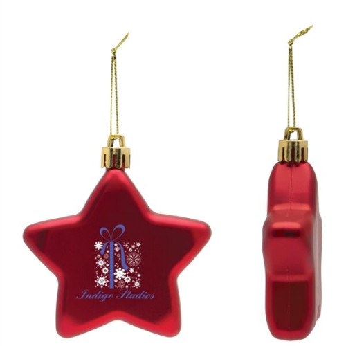 Shatter Resistant Flat Star Holiday Christmas Tree Ornament