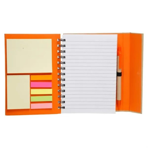 5.25 x 7 in. Eco Flip Top Journal Notebook with sticky notes