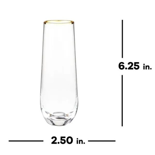 Twine Living Co. 12 oz Gilded Champagne Flute Set