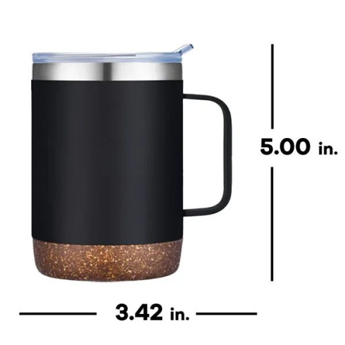 Slate 12 oz Vacuum Mug with Cork Bottom