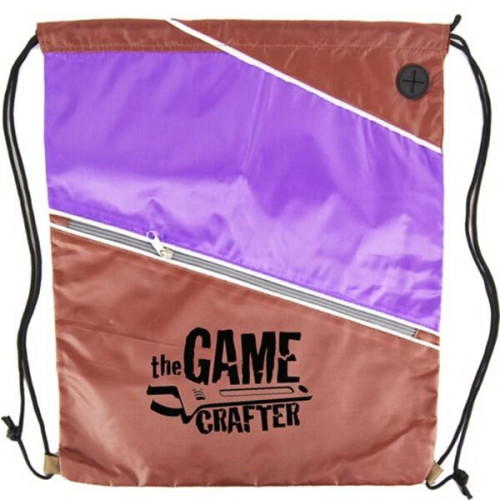 Tri color Front Zipper Drawstring Backpack w/ Headphone Jack