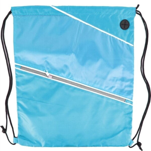 Tri color Front Zipper Drawstring Backpack w/ Headphone Jack