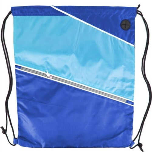 Tri color Front Zipper Drawstring Backpack w/ Headphone Jack