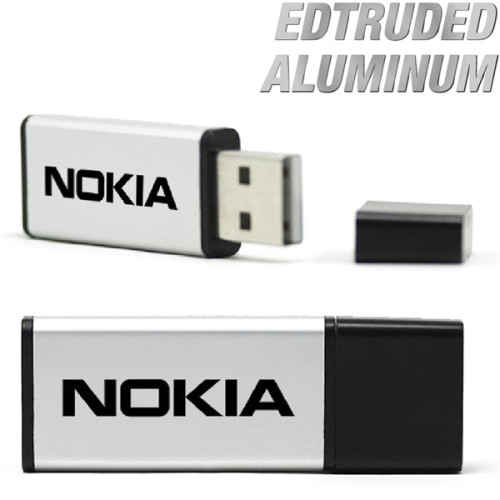 Compact Swivel Metal USB Drive with Keychain