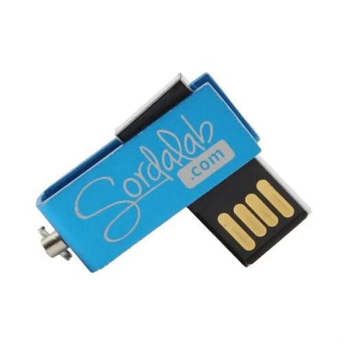 Compact Swivel Metal USB Drive with Keychain