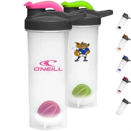 Gym Water Bottles - 24 oz. Shaker-Bottle w/ Mixer & Handle