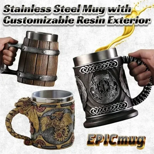 EpicMug Fully Custom Resin Design Mugs with Stainless Steel