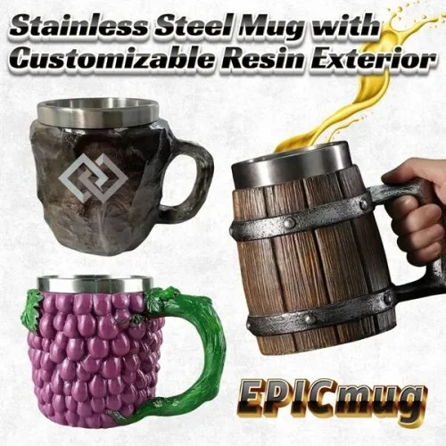 EpicMug Fully Custom Resin Design Mugs with Stainless Steel