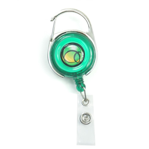 Transparent Retractable Carabiner Badge Reel w/ Belt Clip