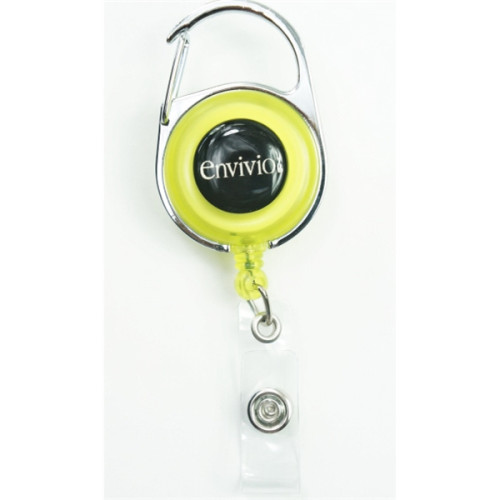 Transparent Retractable Carabiner Badge Reel w/ Belt Clip