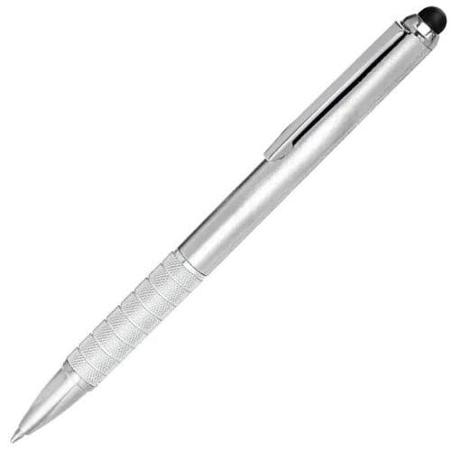 Twist Action Metal Pens w/ Stylus & Chrome Accent 2-in-1