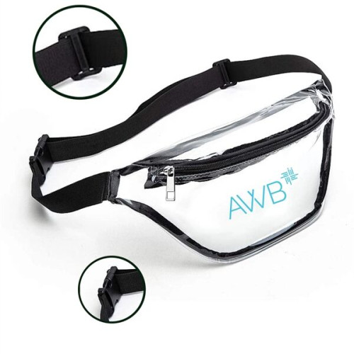 Waterproof Clear Stadium Fanny Pack w/ A Zipper Pockets