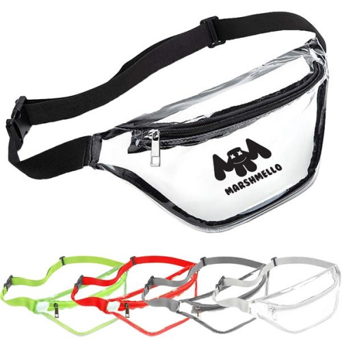 Waterproof Clear Stadium Fanny Pack w/ A Zipper Pockets