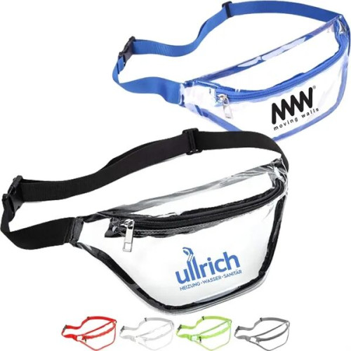 Waterproof Clear Stadium Fanny Pack w/ A Zipper Pockets