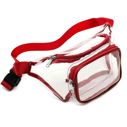Waterproof Clear Stadium Fanny Pack w/ A Zipper Pockets