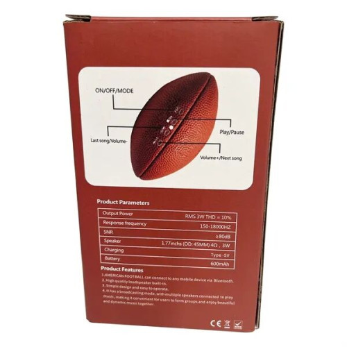 SonicWave Sports Football Bluetooth Speaker