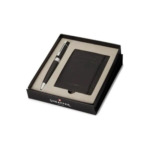 SHEAFFER® Gift Set Black 300 Ballpoint Pen w/ Card Holder