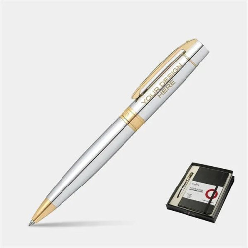 SHEAFFER® Gift Set Chrome S300 Ballpoint Pen w Hard Notebook