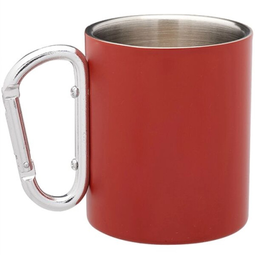 10 oz Stainless Steel Coffee Mugs w/ Custom Logo & Carabiner