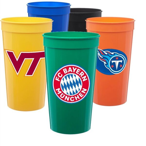 22 oz. Large Plastic Stadium Cup w/ Custom Imprint