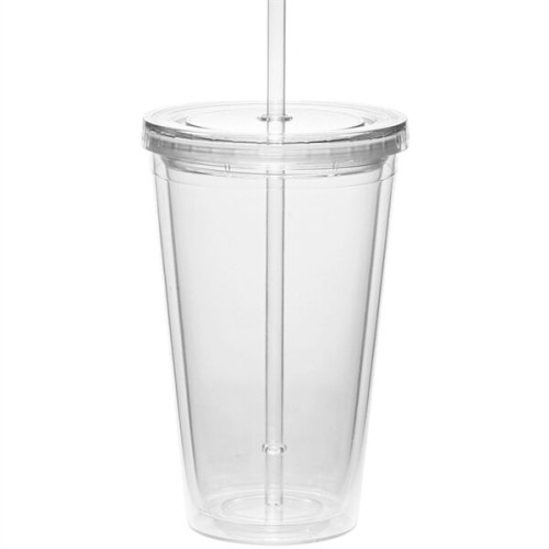 16 oz Acrylic Tumbler w/ Custom logo & Matching Lid & Straw