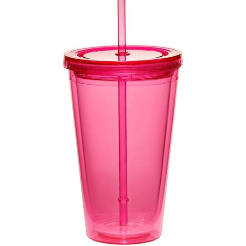 16 oz Acrylic Tumbler w/ Custom logo & Matching Lid & Straw
