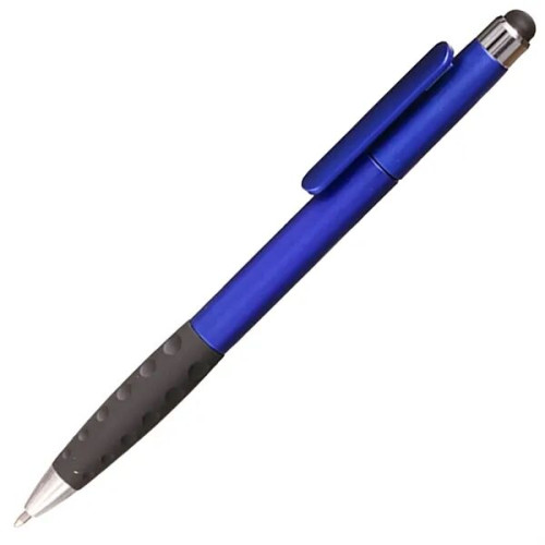 Ballpoint Twist Plastic Pens w/ Rubber Grip & Stylus Top