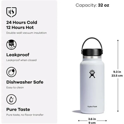 32 oz Hydro Flask® 2.0 Wide Mouth Water Bottle with Flex Cap