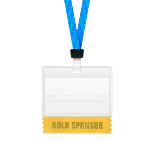 Gold-Sponsor 4"L x 1.625"W Badge Ribbon