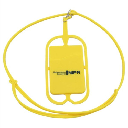 Silicone Phone Wallet w/ Lanyard adhesive card holder