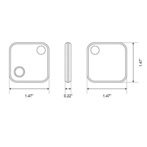 Smart Key Finder for iOS Find My App - CR2032 Battery, ABS C