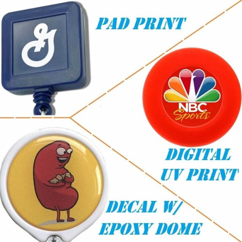 Transparent Retractable Round Badge Reel w/ Belt Clip